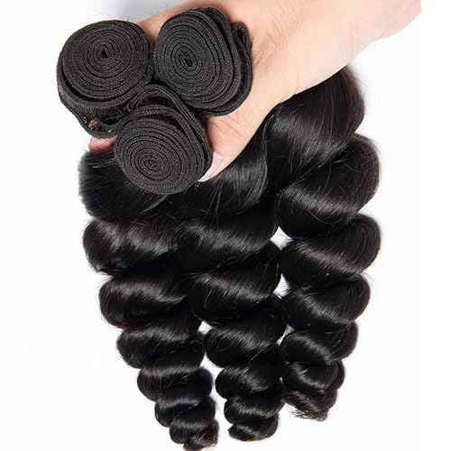 30 32 34 Inch Loose Wave Bundles Unprocessed Brazilian Virgin Remy Hair Extensions Natural Color Loose Wave Bundles Human Hair Weave