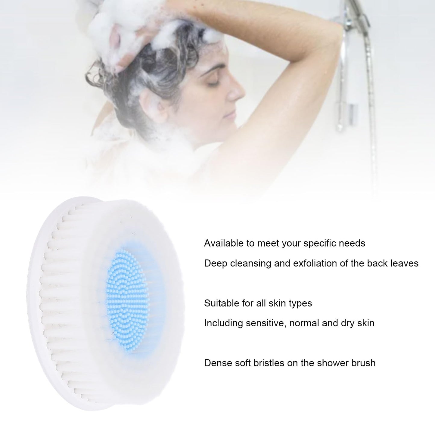 Replacement Brush Head Attachments for Electric Body Brush Deep Cleaning Wall Mounted Back Scrubber Head Electric Body Brush Accessory