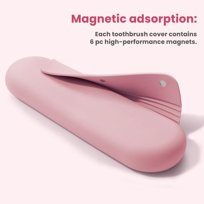 iTokGok Silicone Electric Toothbrush Travel Case, Manual Toothbrush Travel Cover for Men and Women,Toothbrush Holder for Travel,Gym and More, Fits Most Manual and Electric Toothbrushes - Pink