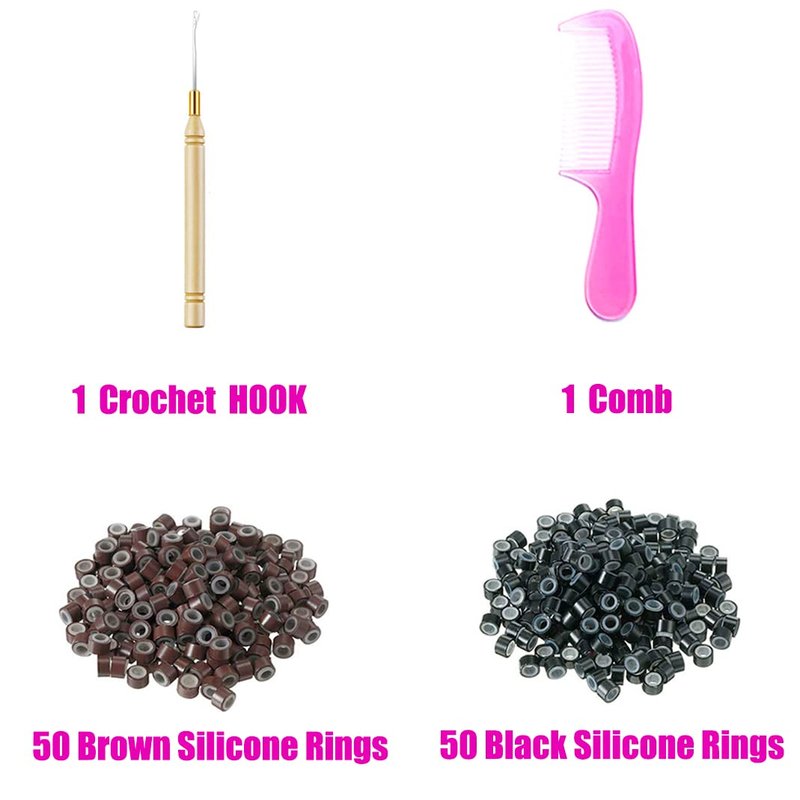 Skiennix Hair Tinsel Kit - 3000 Strands of Sparkling 43-Inch Hair Extensions | 3 Colors for Parties