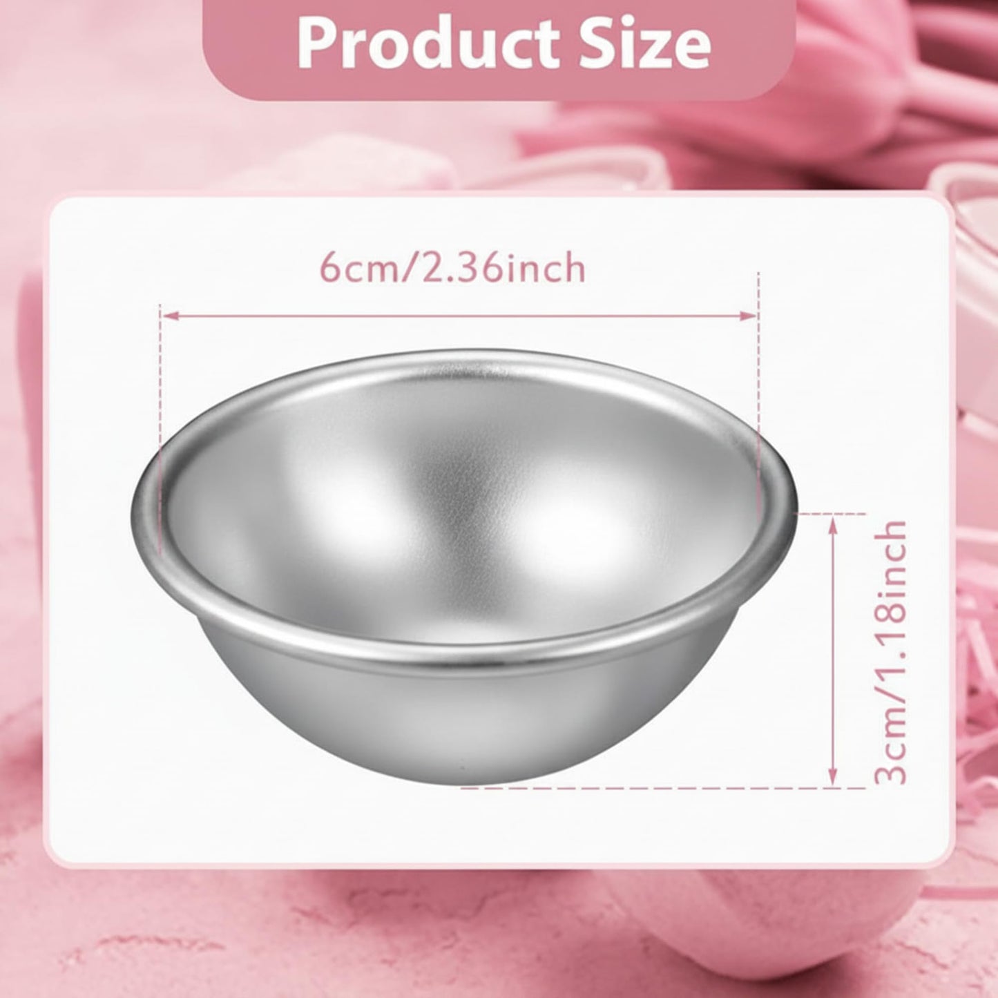 Patelai 16 Pcs Metal Bath Bomb Molds 6 Cm/ 2.4 Inch, Easy‑Release Soap Mold & Bath Bombs Press for DIY Making Supplies, Ideal Gift for Spa Handmade Crafts