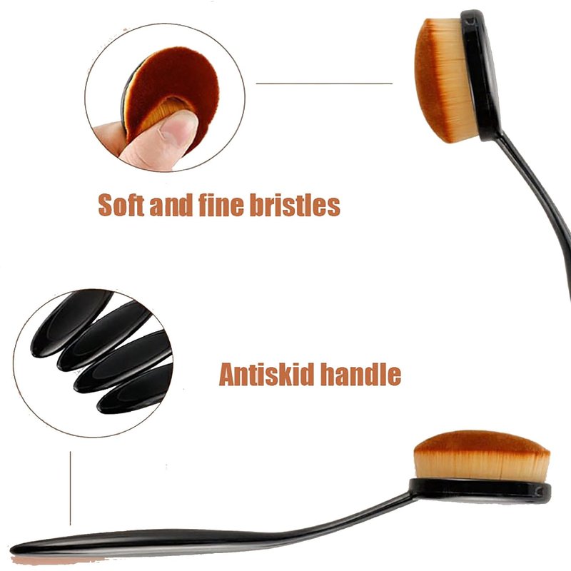 Foundointa Kabuki Makeup Brushes - 2 Pc Traceless Petal Design for Flawless Foundation Application