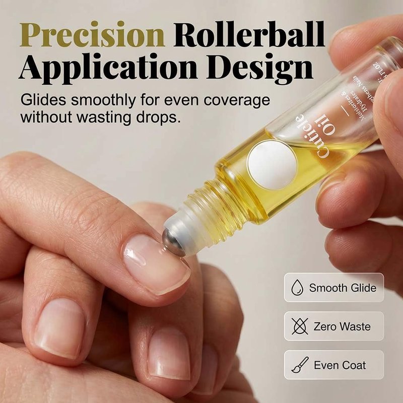 Cuticle Oil, Roll On Nail Care Oil, Moisturizes And Strengthens Nails And Cuticles, Contains Sunflower Oil And Sweet Almond Oil, 1.4 Fl Oz (1pcs)