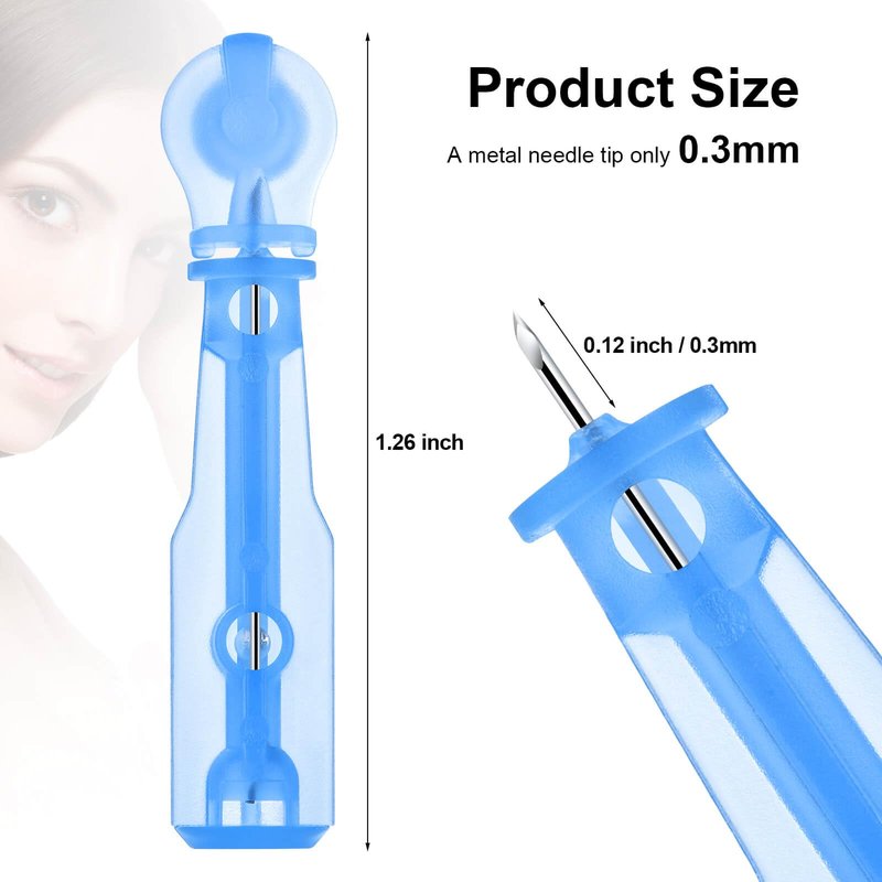 100Pcs Disposable Sterile Pimple Popper Needles, Ultra-Fine Acne Extractor Tools for Blackhead Whitehead Blemish Removal, Professional Facial Skin Care Kit for Clearer Skin