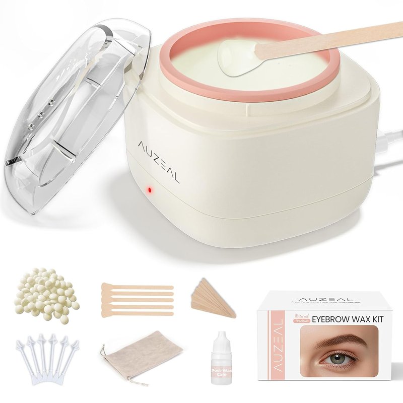 Mini Eyebrow Wax Kit - Hair Removal Wax Beads & Sticks | USB Fast Heat, Travel-Friendly