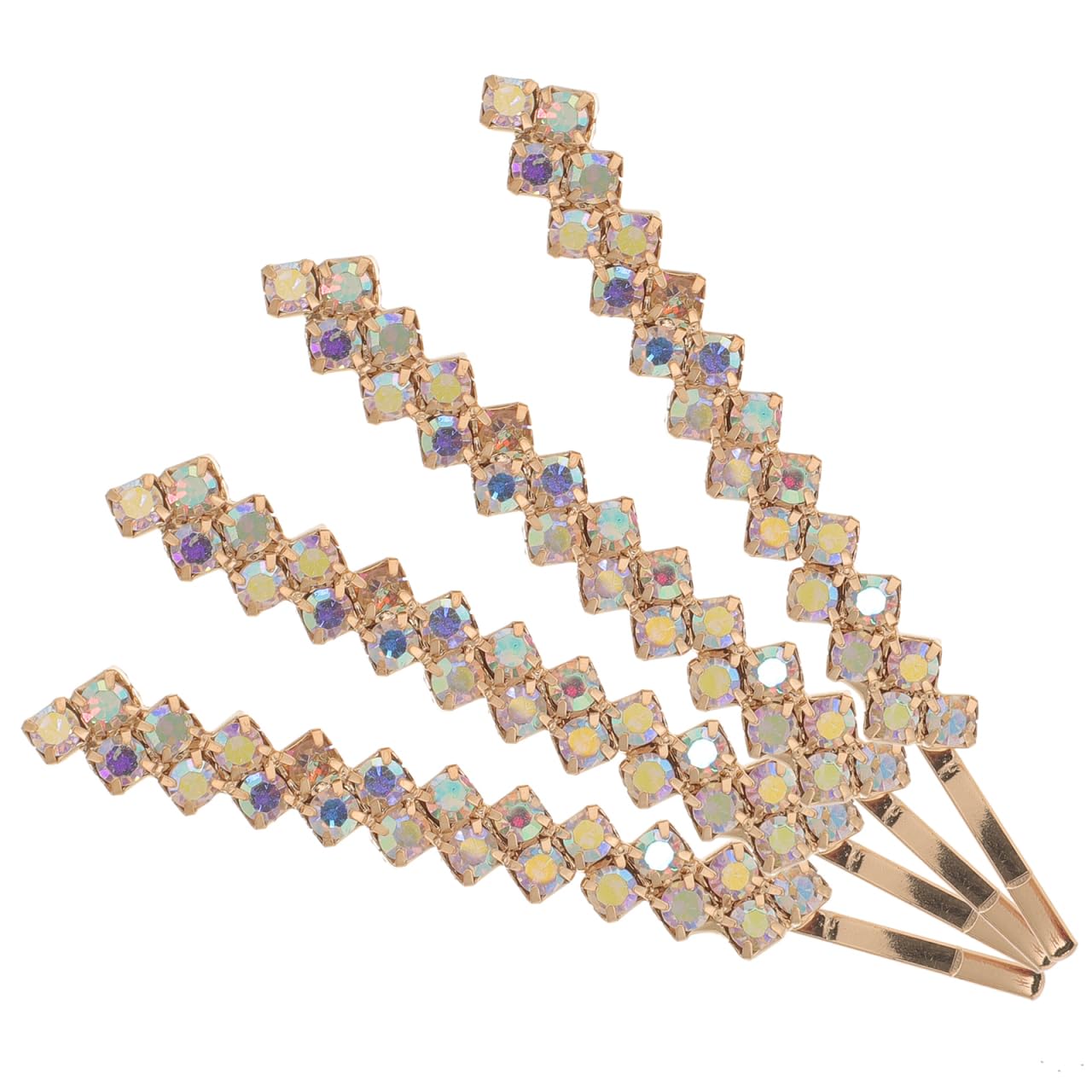 Uonlytech Crystal Rhinestone Hair Clips and Bobby Pins - Alloy Bling Silver Rhinestones Hair Clamps and Small Clips for Women