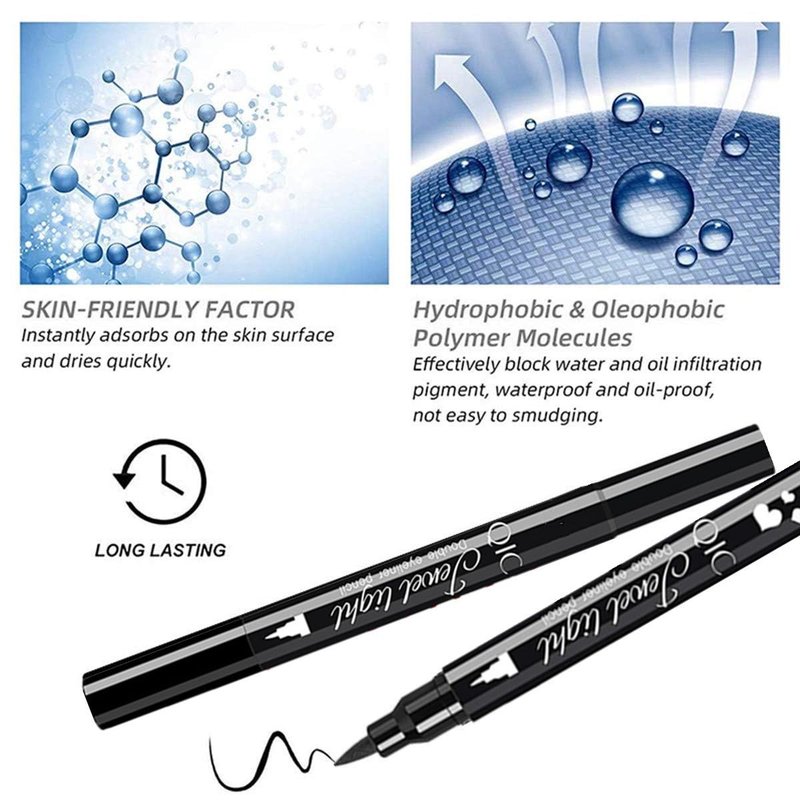 Black Liquid Eyeliner Stamp - Heart Shape Waterproof Makeup Pen | Long-Lasting Smudge-Proof 1 PC