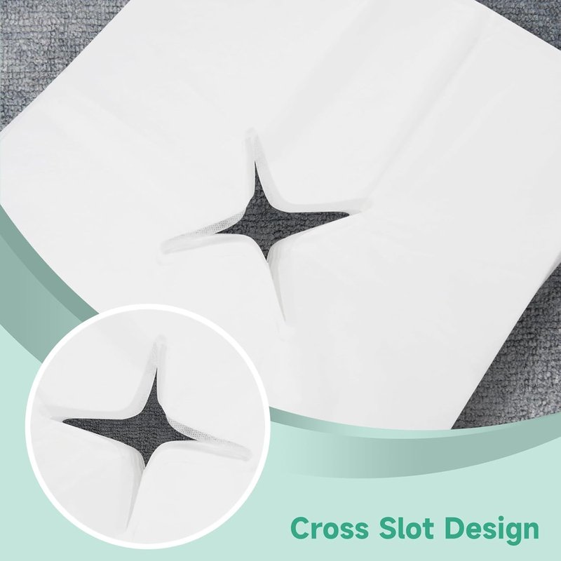 1000 Pcs Disposable Face Cradle Covers For Massage Table, Non-Woven Face Cradle Covers For Massage Table with Nose Slit for Spa and Therapy Tables, Ultra-Soft Hygienic Face Sheet Covers, 19.7 x 15.8"