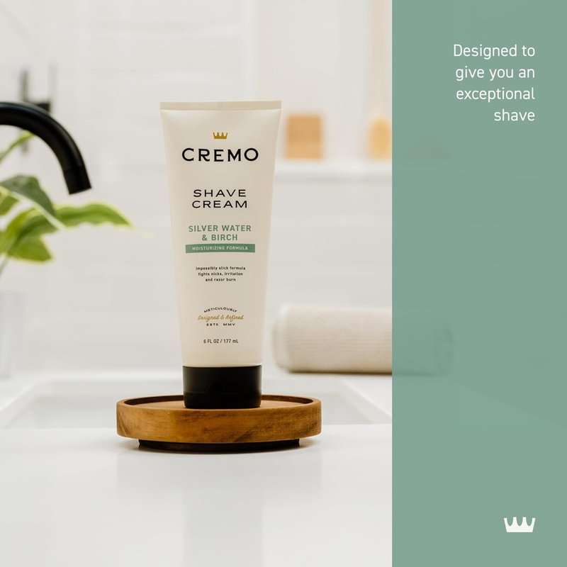 Cremo Silver Water & Birch Shave Cream | Ultra-Slick Shaving Cream for Men - 6 Fl Oz (Pack of 2)