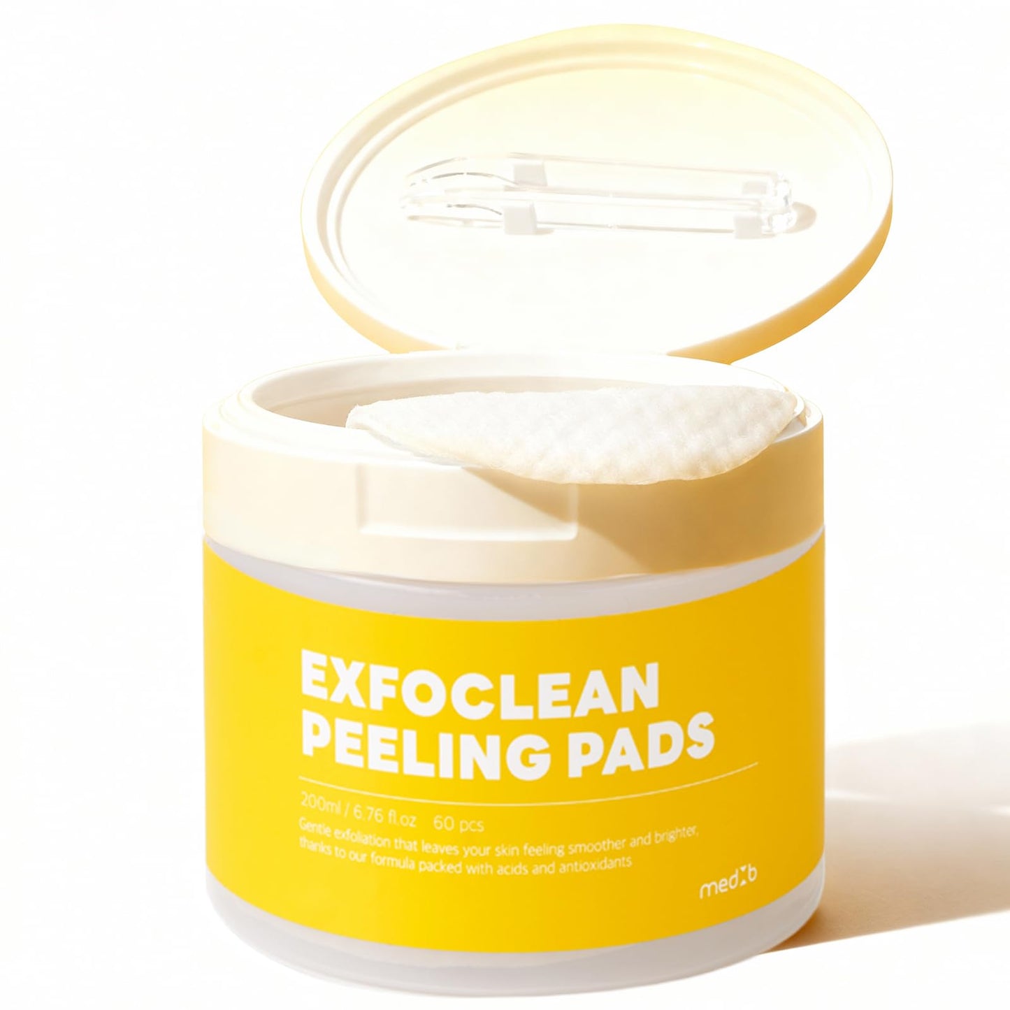 MEDB Exfoliating Pads, Dual-Textured Facial Pad for Exfoliation and Pore Care with AHA & BHA, Salicylic Acid Brightening, Hydrating, for Radiant & Clear Skin, Korean Skincare 60 Counts