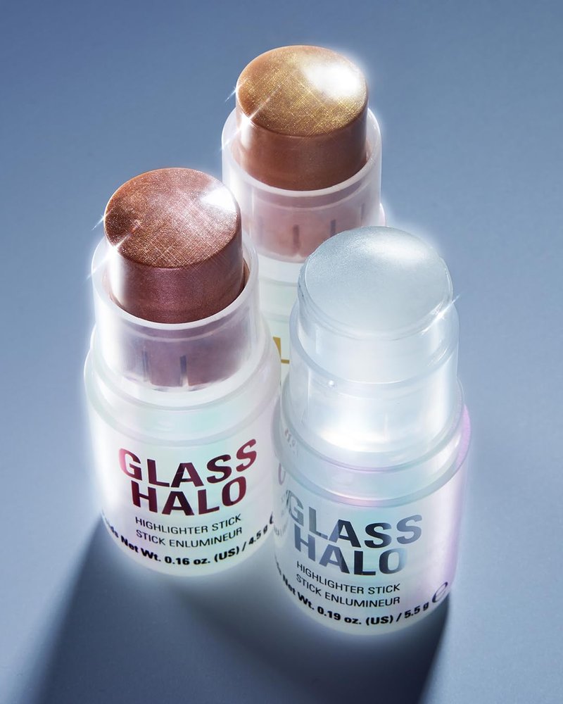 Revolution Glass Halo Highlighter Stick - Cream Formula for Dewy Radiant Glow | Travel-Friendly, 0.16 oz