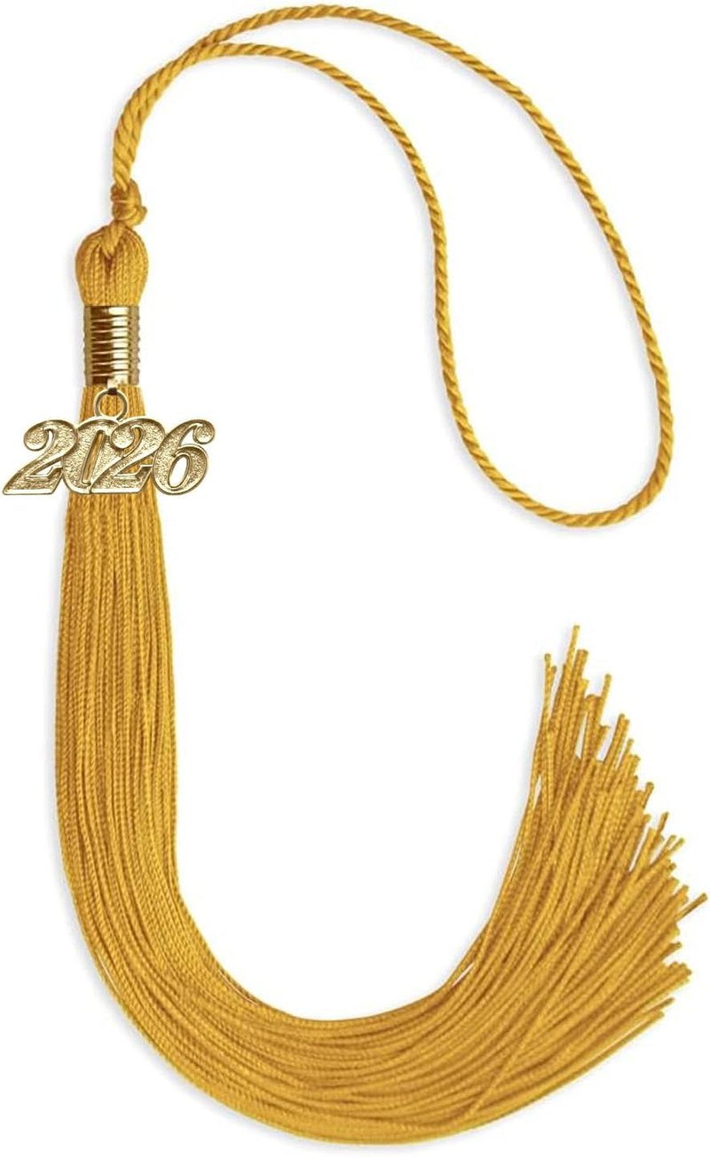 Graduation Tassel with Gold Date Drop - Single Color Design | Gold, 2026