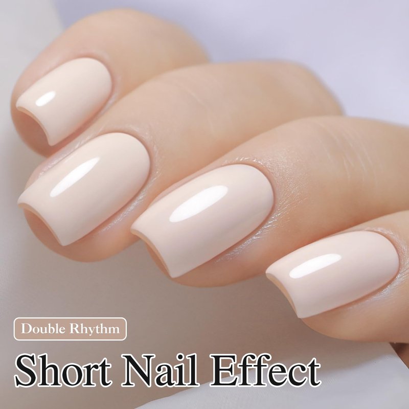 Double Rhythm Gel Polish - 15ML Soak Off Nail Art Polish for DIY Manicure | Pink White