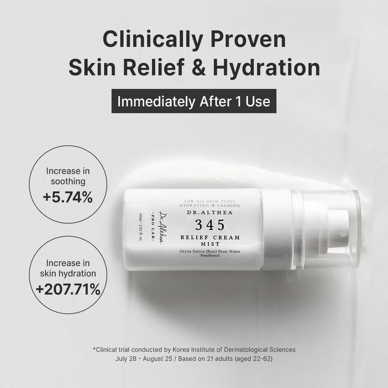 Dr.Althea 345 Travel Kit - Relief Cream (15ml) & Mist (60ml) | Korean Vegan Skin Care Set