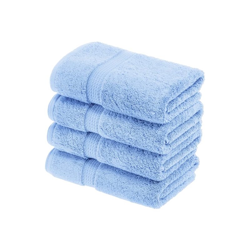 SUPERIOR Egyptian Cotton Plush & Absorbent, Hand Towel Set of 4, Light Blue