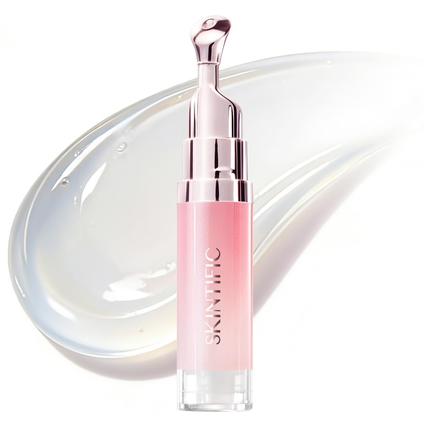 SKINTIFIC Peptide Brightening Lip Serum, Hydrating & Plumping Tinted Lip Gloss, Moisturizing Lip Balm with Polypeptides & Squalane for Glossy Sheer, Smooth Lips