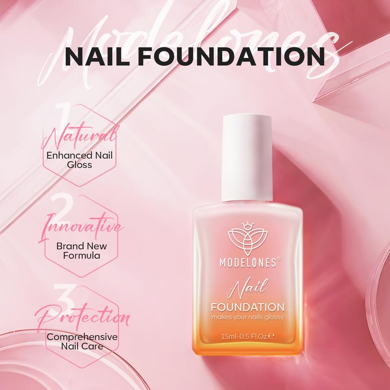 Modelones Nail Strengthener Jelly | Extra Strong Pink & Purple Nail Polish for Damaged Nails