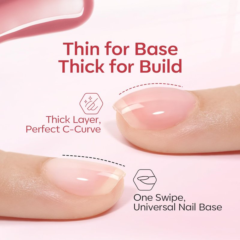 Modelones Rubber Base Gel Nail Polish - 6 Color Builder Set | Strengthening Apex for Weak Nails