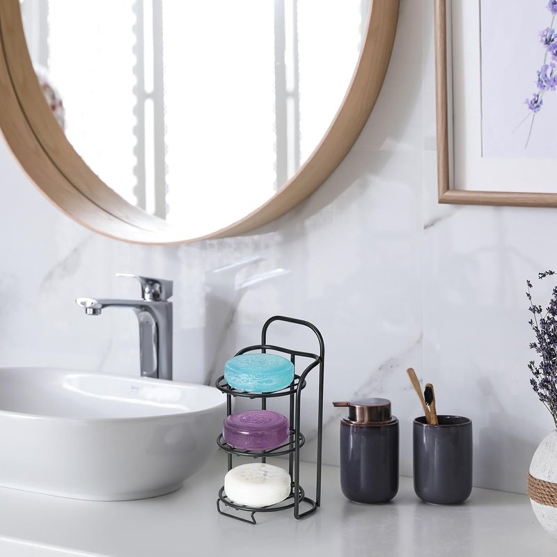 3-Tier Shower Soap Holder - Self-Adhesive & Freestanding Draining Soap Dish Caddy for Bathroom Decor
