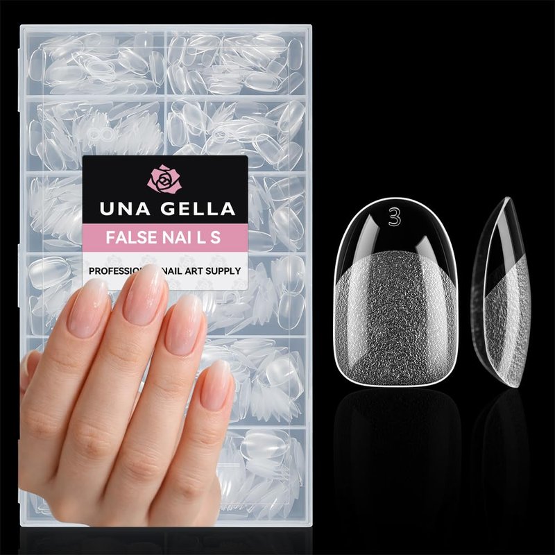Oval Round Gel Nail Tips - 504pcs Half Matte Short Nail Extensions | 12 Sizes for Press-On Nails