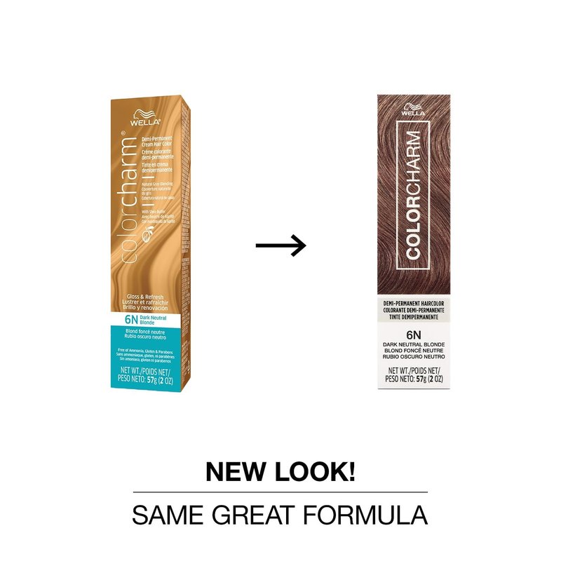 COLORCHARM Demi Permanent Hair Color 6N Dark Neutral Blonde Gloss, Refresh & Tone 2 Fl Oz