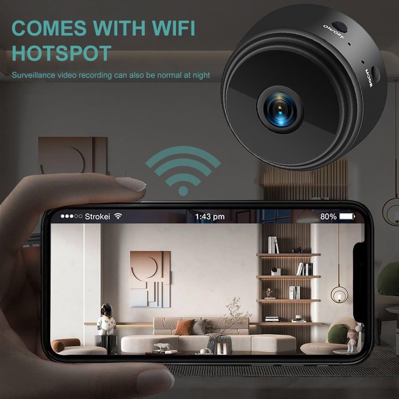 Honey Tour Small Pet Camera, Indoor WiFi 1080P Dog & Cat Security Camera Long Distance for Pets