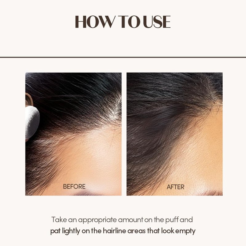 ETUDE Hair Pang Pang Hairline Powder - Waterproof Root Touch Up for Thin Hair | Natural Black