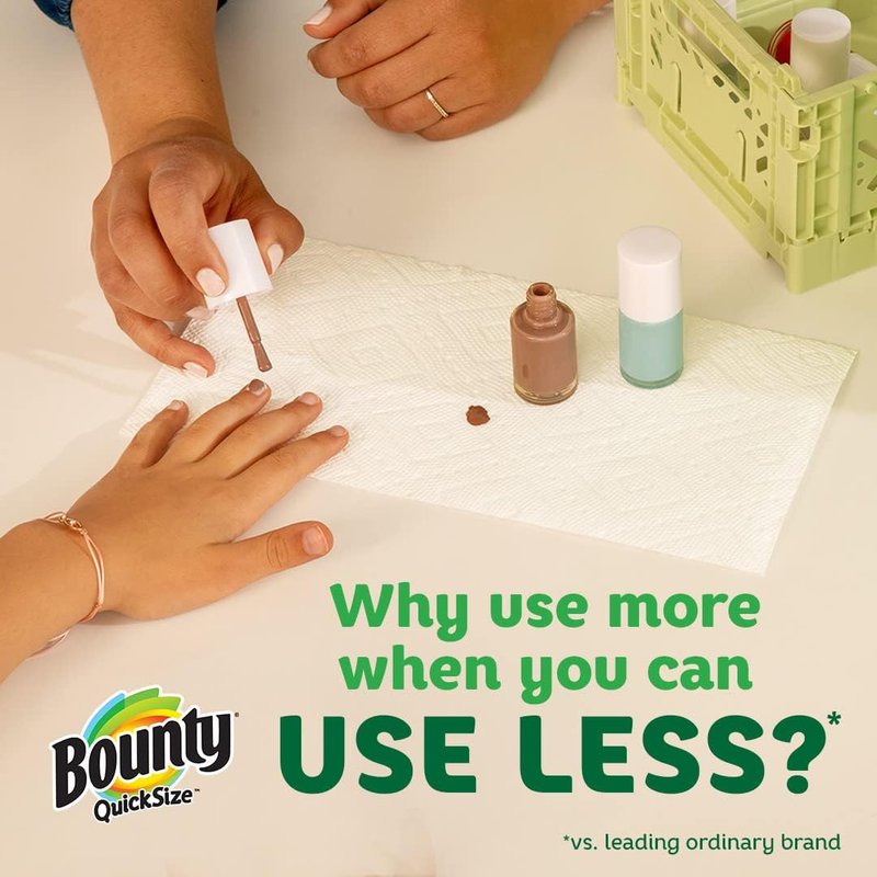 Bounty Paper Towels - Quick Size White, 16 Family Rolls | Equivalent to 40 Regular Rolls