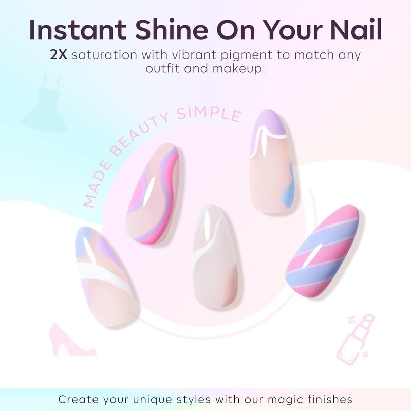 modelones Gel Nail Polish Set, 6 Colors 2026 Spring Summer Pastel Gel Polish Set with Nail Art Liner Brush Soft Pink White Light Purple Blue Green Nude Painting Nail Polish Kit Mothersday DIY Gift