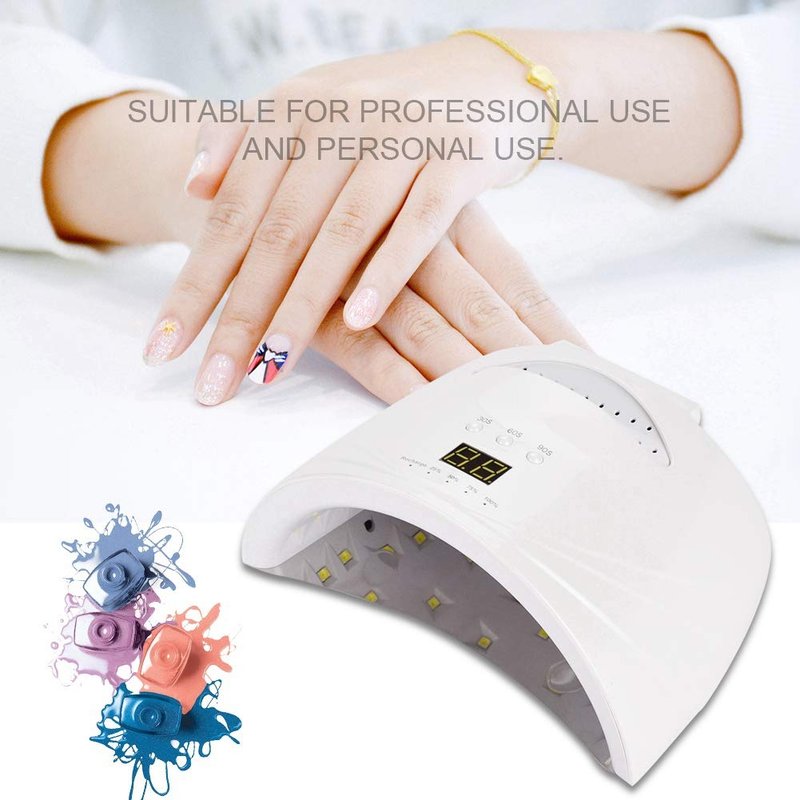 Skiennix 48W Cordless Rechargeable Nail Lamp - LED UV Light Dryer with Smart Handle & Timer Settings