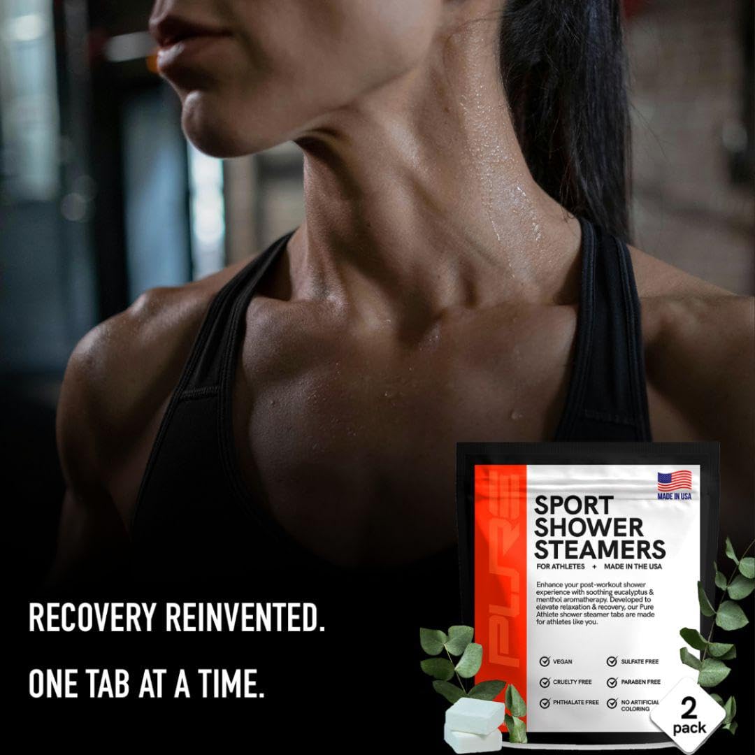 Sport Shower Steamers - USA Made with Natural Lavender Essential Oil, Aromatherapy, Stress and Sinus Relief, Muscle Recovery for Athletes, Best Birthday Presents and Father’s Day Gifts for Runners