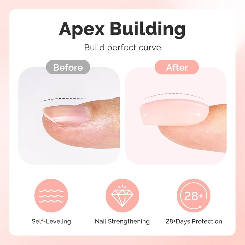 Nail Builder Gel - Thickening Soak Off UV Gel for Nail Extensions | Nude Color, Ideal for Nail Art Design