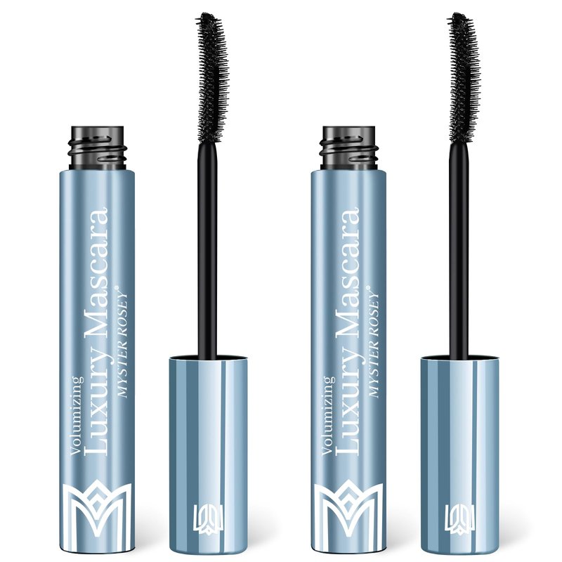 MYSTER ROSEY Mascara for Older Women, Tubing Mascara Black - Lengthening, Volumizing & Curling, Smudge-Proof, Washable, Add Jojoba Oil and Castor Oil, Vegan & Cruelty-Free - 0.4 Fl Oz (Pack of 2)