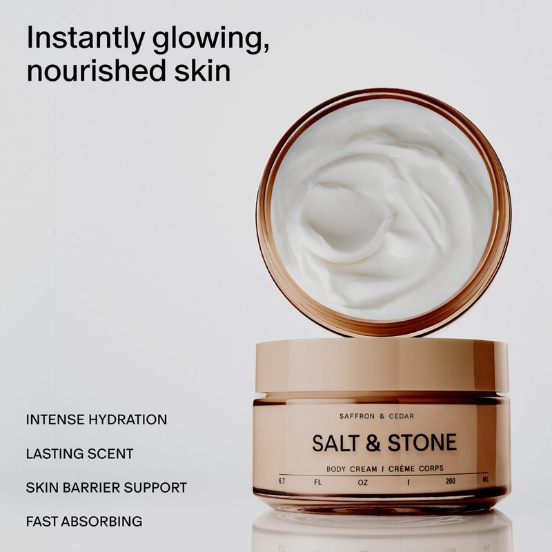 Salt & Stone Body Cream - Deep Hydration with Seaweed Extracts & Squalane | For All Skin Types | 6.7 fl oz