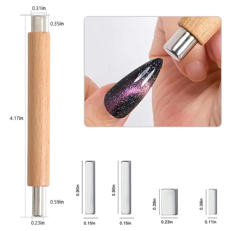 Cat Eye Nail Art Magnet Pens - 5pcs Double-Headed 3D Magnetic Wand for DIY & Salon Use | Nail Polish Tool