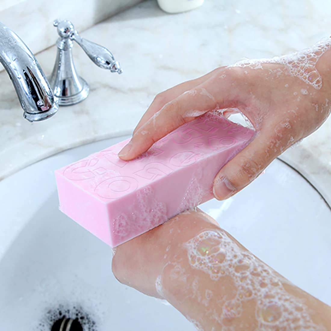 3PCS Exfoliating Bath Sponge, Asian Bath Sponge for Shower, Korean Moisturizer and Exfoliator Body Sponge, Japanese Spa Cellulite Massager Dead Skin Sponge Remover for Body