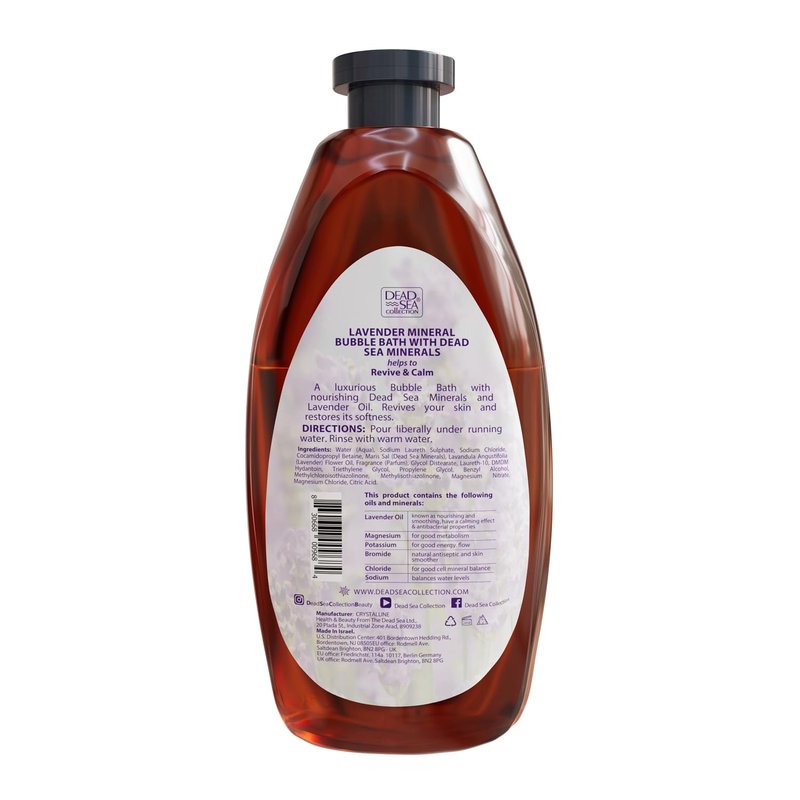 Dead Sea Collection Bubble Bath for Women and Men - with Lavender Oil and Pure Minerals - Nourishing and Moisturizing Skin - 33.8 Fl. Oz