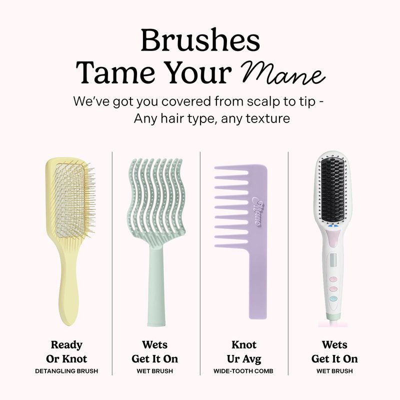 Detangling Curly Hair Brush - Anti-Static Metal Bristles for Smoothing & Frizz Control | Gentle Scalp Massage
