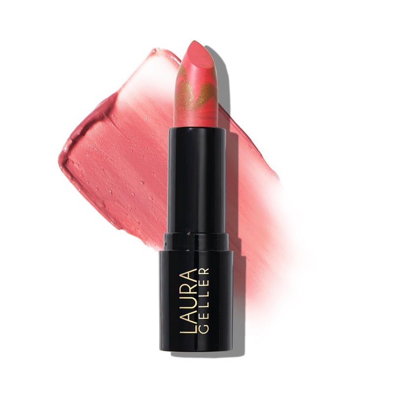 Laura Geller Italian Marble Sheer Lipstick - Strawberry Toffee | Hydrating, Lightweight Formula with Vitamin E