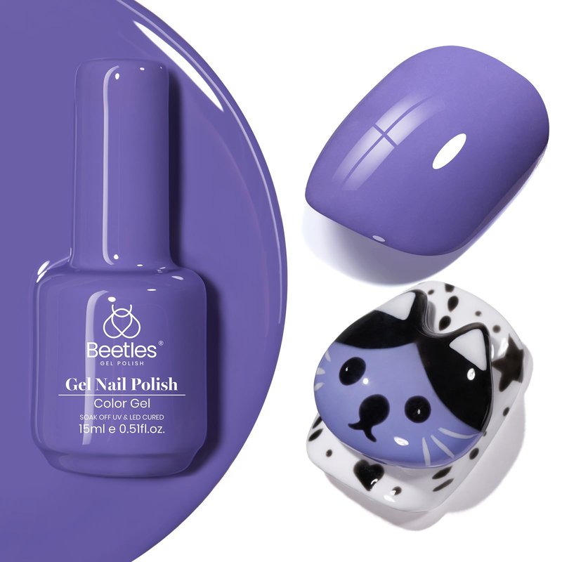 Beetles Purple Gel Polish - 1pc 15ml Periwinkle Pale Soft Purple Gel Summer Colors Soak Off Uv Lamp Nail Art Manicure Salon Design DIY Home Gift for Women Girls