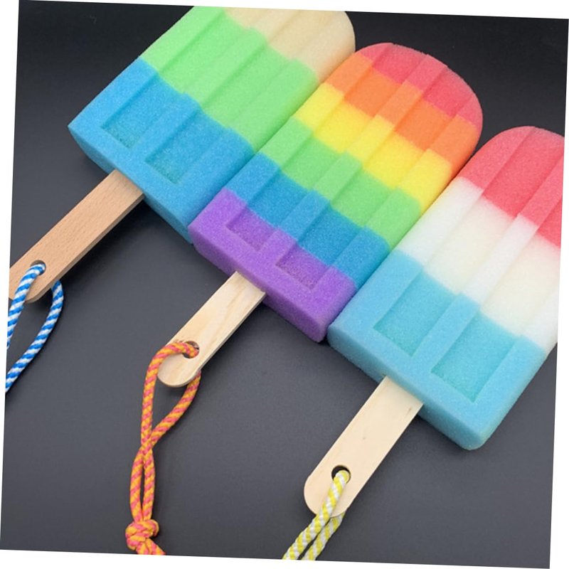3pcs Bath Flower for Infants Elastic Hair Ties Bathing Accessories Body Shower Sponge Shower Sponge for Body Loofah Popsicle Ice Cream Wooden Shower Head Child Brush