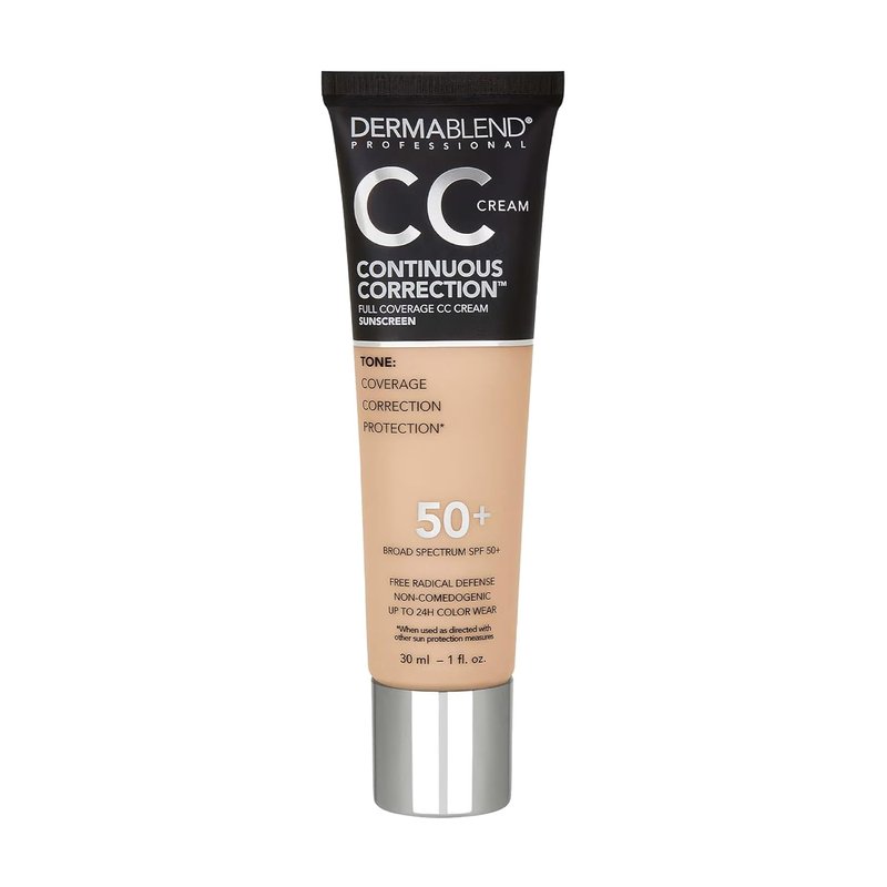 Dermablend Continuous Correction CC Cream Foundation SPF 50+ - Full Coverage, Oil-Free Makeup