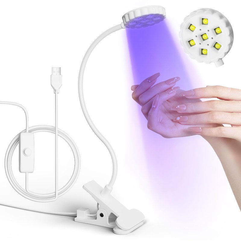 LIORA UV LED Nail Lamp: Portable USB 6W Flexible Gooseneck Desk Lamp with Clamp, Flash Cure Gel Nail Dryer for Home DIY & Salon Use