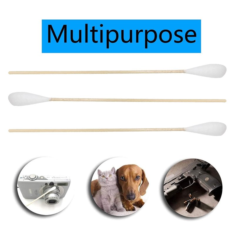 Premium Cotton Swabs - 6 Inch Long | 100pcs for Pets, Gun Cleaning & Makeup