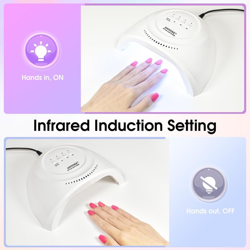 JODSONE UV LED Nail Lamp - 30 Light Beads Nail Dryer with Automatic Sensor & 3 Timers for Gel Polish