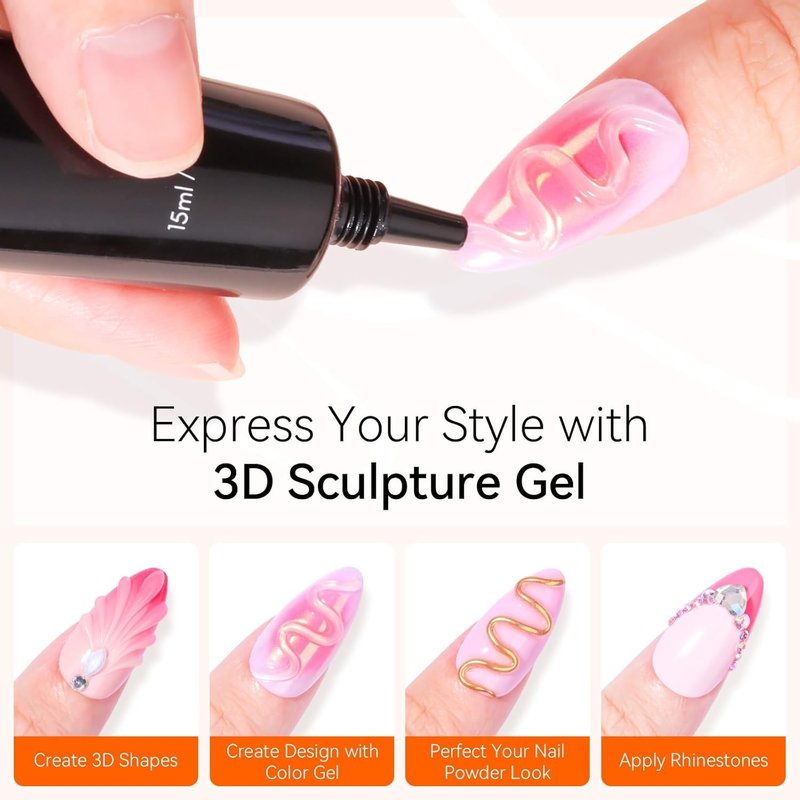 Nail Rhinestone Glue Kit - Super Strong 3D Gel for DIY Nail Art | Easy to Use for Beginners & Pros