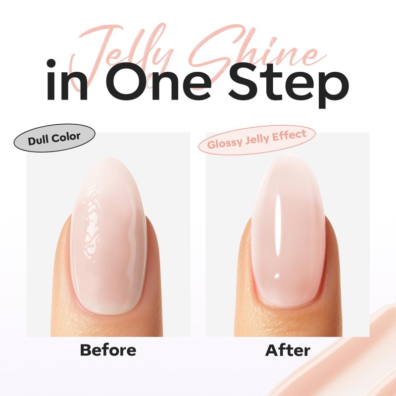 Nude Builder Nail Gel - No Wipe Ultra Gloss Jelly Polish | 15 ML Apex Strengthener for Long-Lasting Nail Art