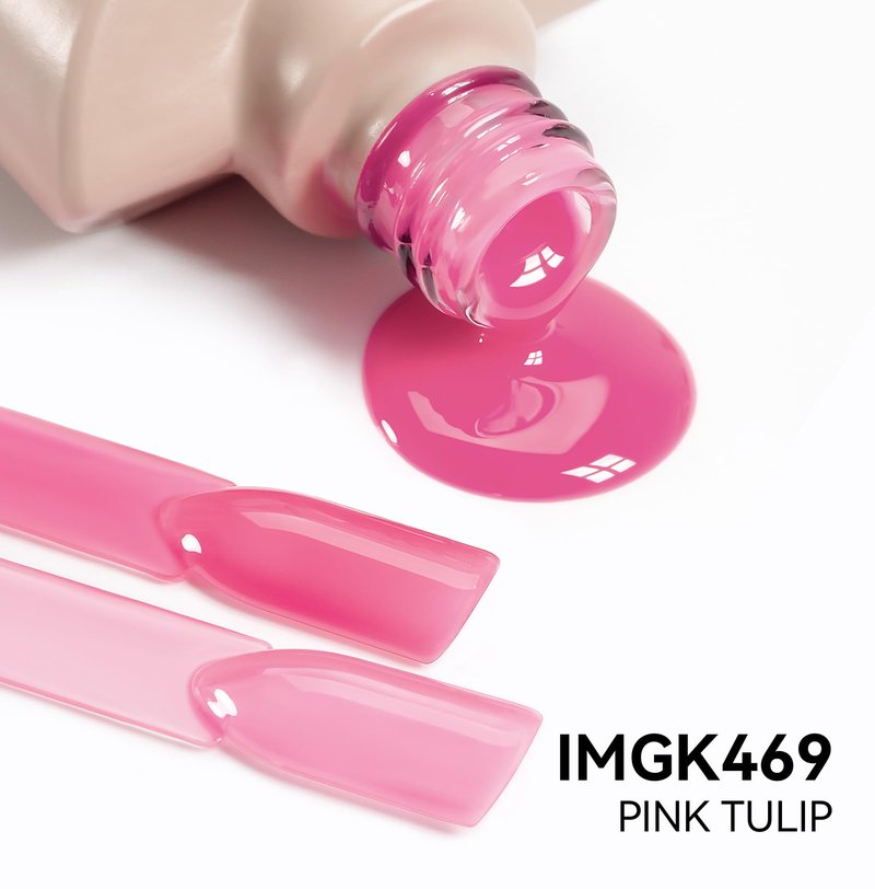 MAYCHAO 15ML Jelly Pink Tulip Gel Nail Polish 1Pc Jelly Pink Gel Polish Soak Off UV LED Translucent Nail Polish Nail Art Starter Manicure Salon DIY at Home, 0.5 OZ