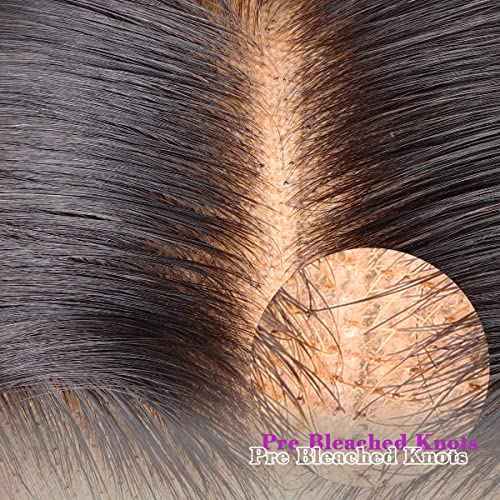 Myshinywigs Bleached Knots 5x5 Real HD Lace Closure Skinlike Straight Human Hair Closure Pre Plucked with Baby Hair Brazilian Virgin Thin Invisible 5x5 Lace Closure Serrated Edge 16 Inch Closure Only