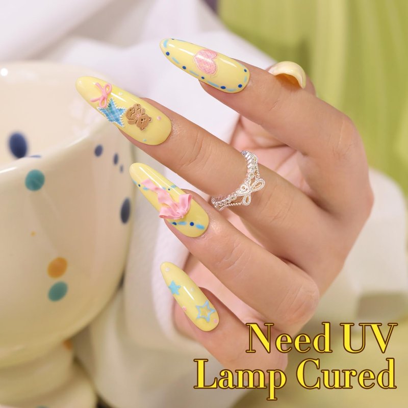 Gel Nail Polish - Double Rhythm 0.5 Oz Translucent Light Milky Pastel | Cream Yellow A1064 for DIY Manicure